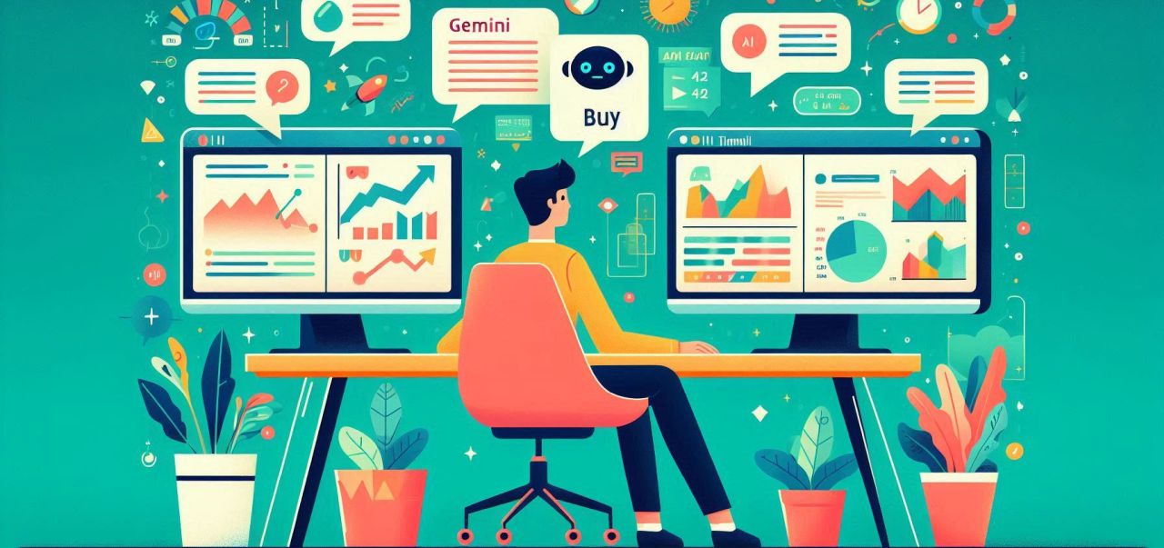 Gemini AI stock analysis on a computer screen